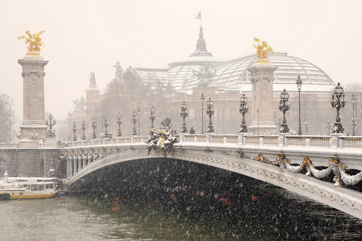 зимняя погода в Париже